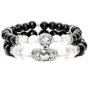 Handcrafted custom designer black men's bracelet jewelry