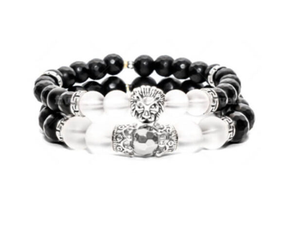 Handcrafted custom designer black men's bracelet jewelry